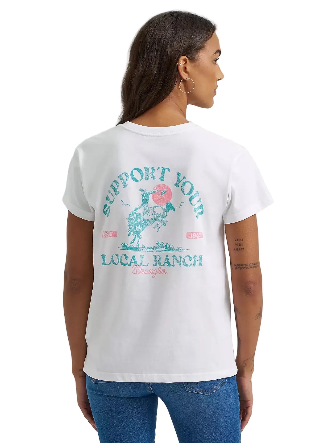 WRANGLER T-Shirt Wrangler Women's Bright White Local Ranch Retro T-Shirt 112372987