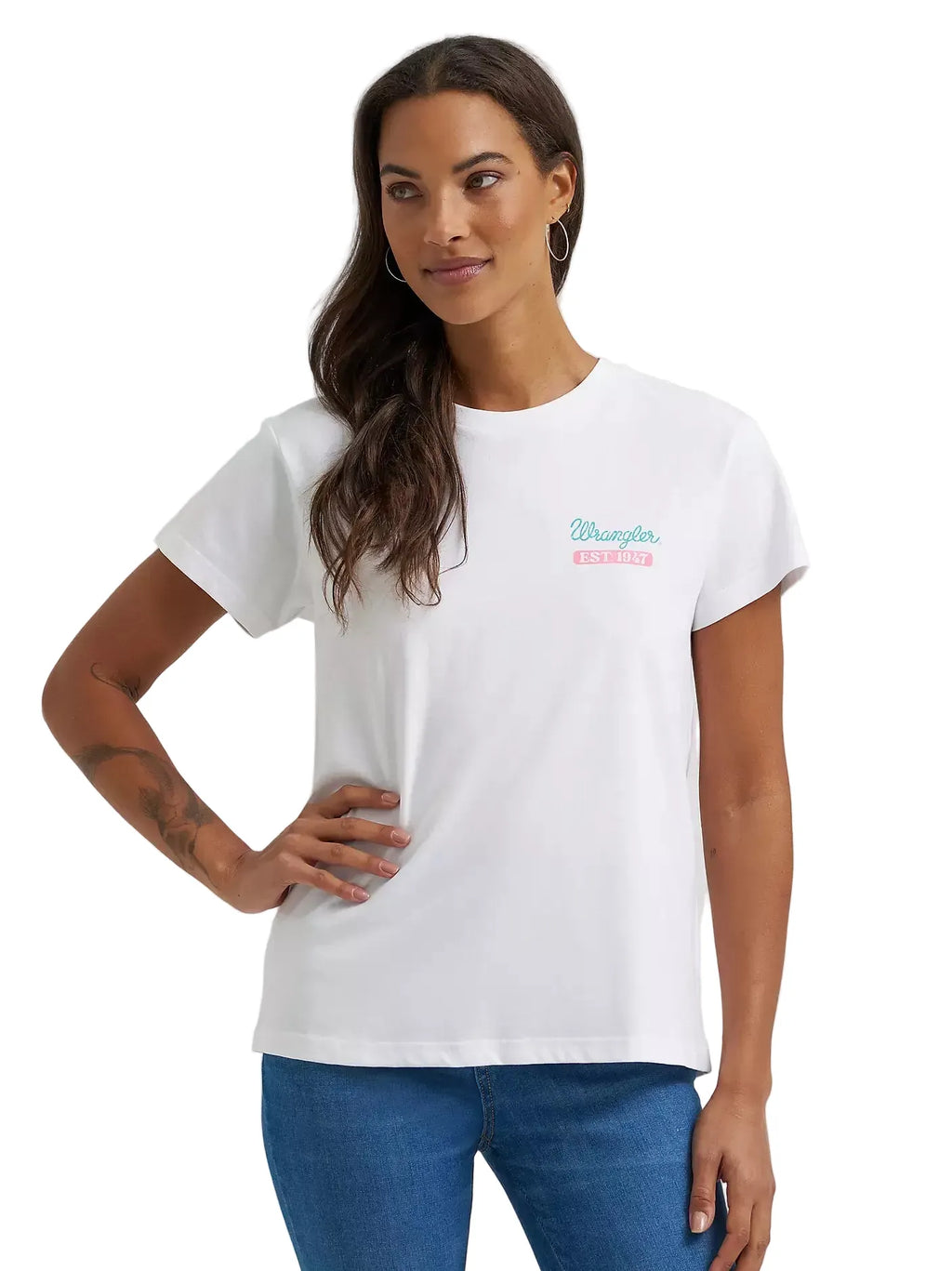 WRANGLER T-Shirt Wrangler Women's Bright White Local Ranch Retro T-Shirt 112372987