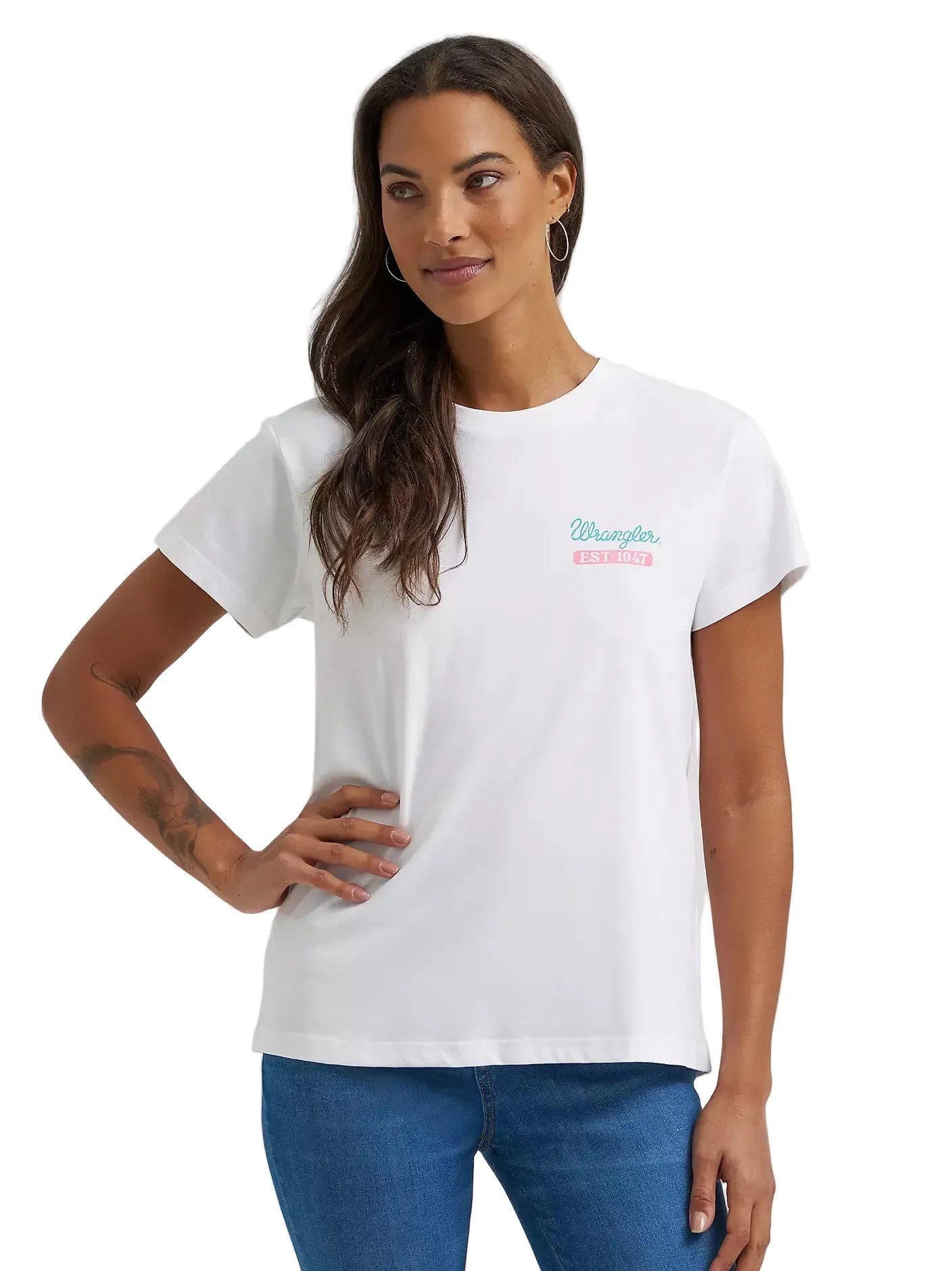 WRANGLER T-Shirt Wrangler Women's Bright White Local Ranch Retro T-Shirt 112372987