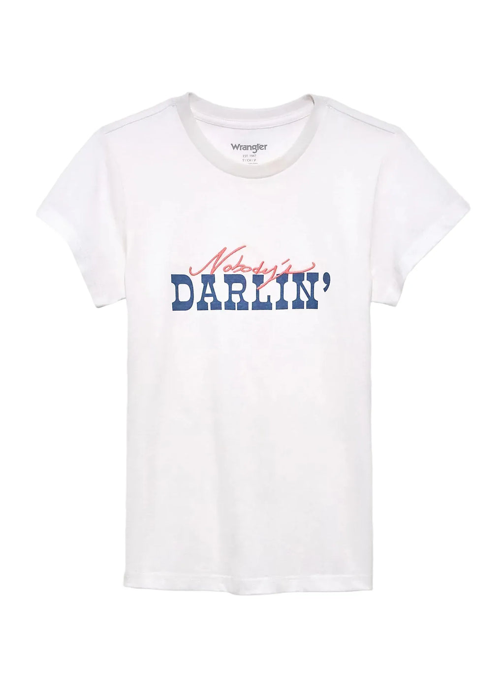 WRANGLER T-Shirt Wrangler Women's Bright White Nobody's Darlin Shrunken T-Shirt 112372980