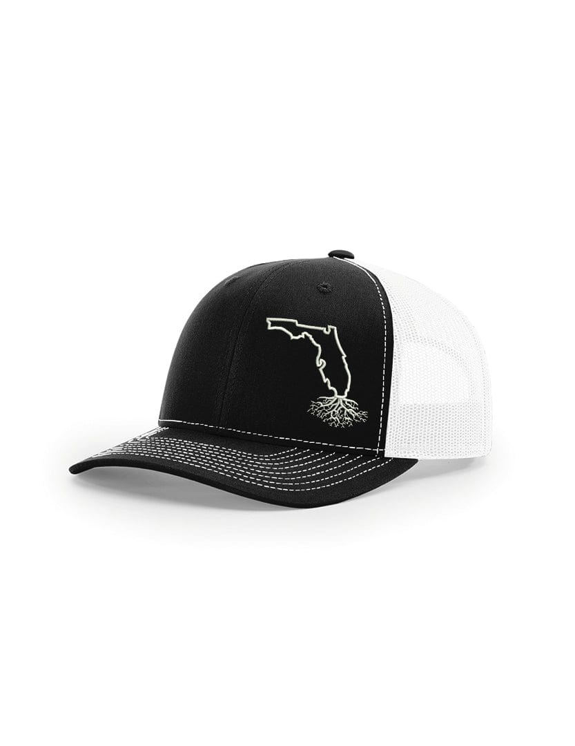 WYR Hats Black with White Mesh Florida Snapback Trucker