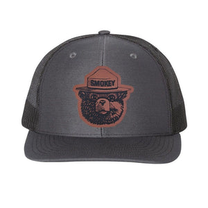 WYR Hats Charcoal/Black w/ Brown Patch Smokey Bear Hat Patch Trucker