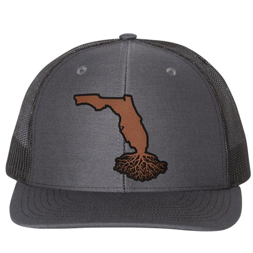 WYR Hats Charcoal/Black with Brown Patch Florida Roots Patch Trucker Hat
