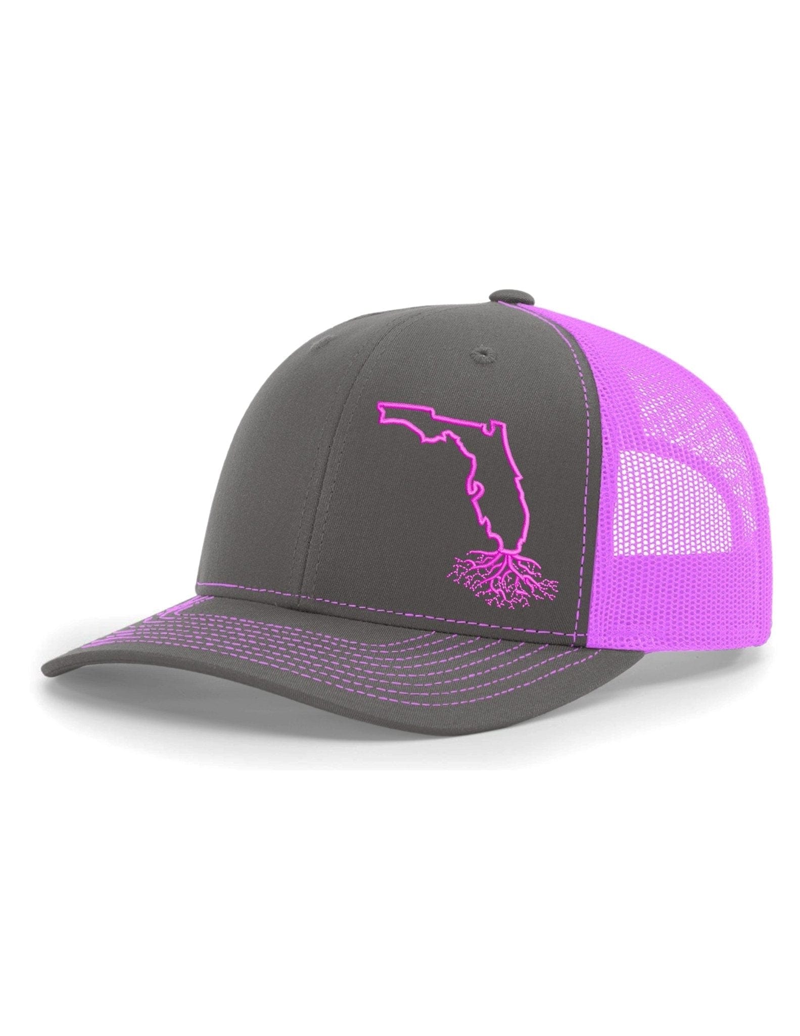 WYR Hats Charcoal with Pink Mesh Florida Snapback Trucker