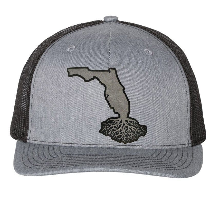 WYR Hats Heather/Black with Grey Patch Florida Roots Patch Trucker Hat