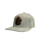 WYR Hats Heather Grey w/ Brown Smokey Bear Smokey Bear Flexfit Snapback