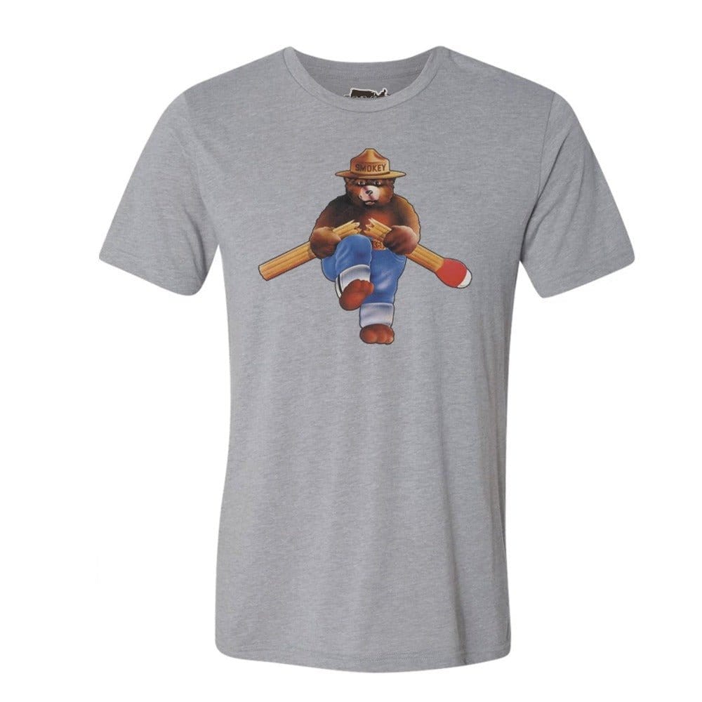 WYR Shirts Smokey Bear Matchstick Crewneck Tee (Unisex)