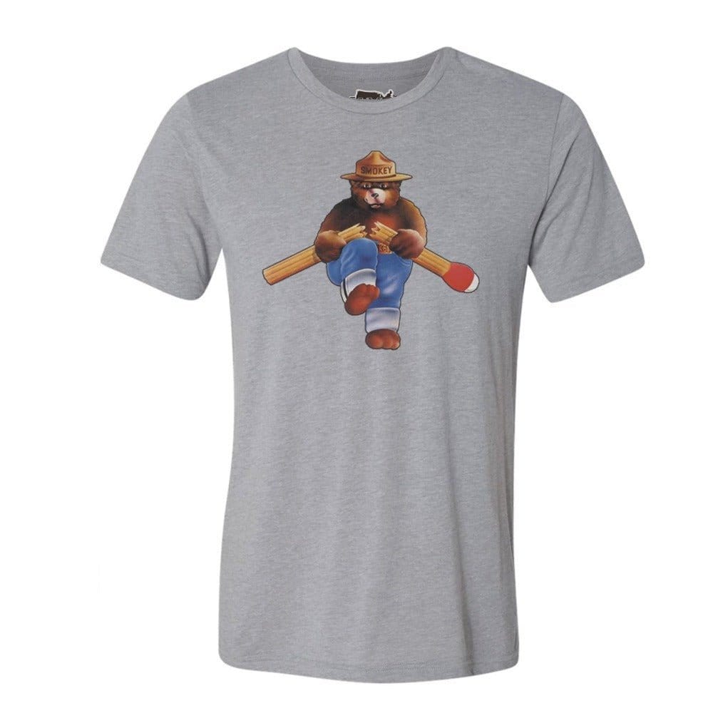 WYR Shirts XS / Athletic Grey WYR Smokey Bear Matchstick Crewneck Tee