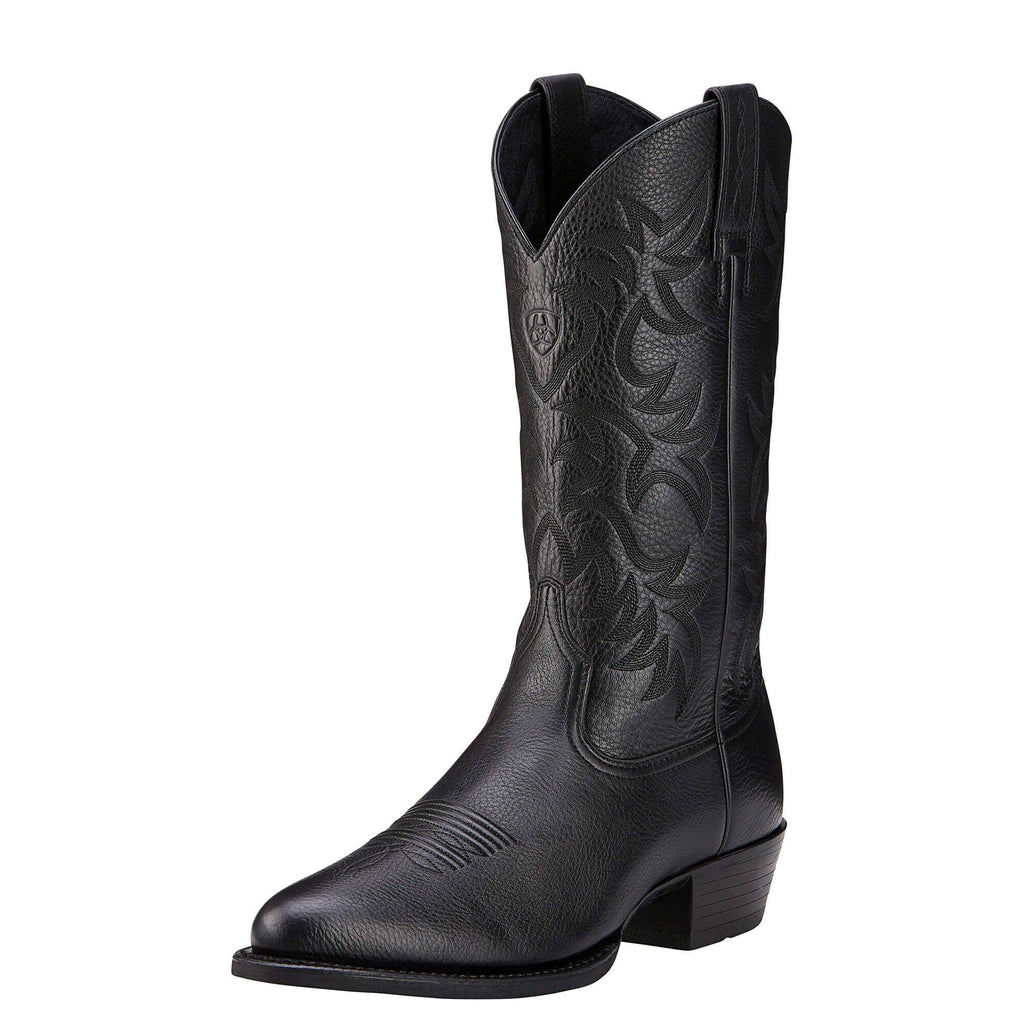 ARIAT INTERNATIONAL, INC. Boots Ariat Men's Black Deertan Heritage R Toe Western Boots 10002218