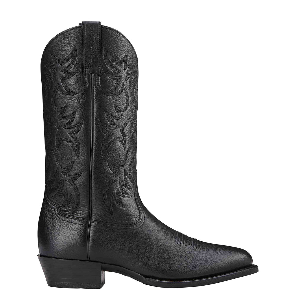 ARIAT INTERNATIONAL, INC. Boots Ariat Men's Black Deertan Heritage R Toe Western Boots 10002218