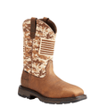 ARIAT INTERNATIONAL, INC. Boots Ariat Men's Earth/ Sand Camo WorkHog Patriot Steel Toe Work Boots 10022968