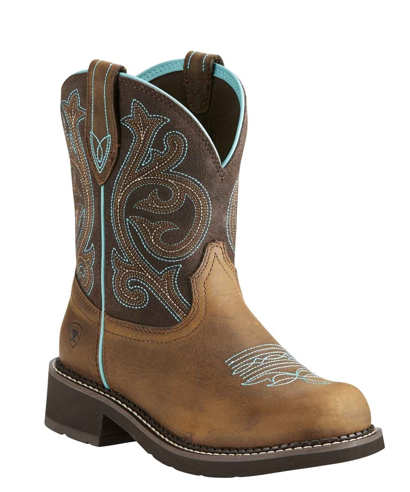 ARIAT INTERNATIONAL, INC. Boots Ariat Women's Fatbaby Heritage Brown & Turquoise Cowgirl Boots 10021462