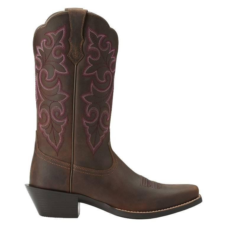 ARIAT INTERNATIONAL, INC. Boots Ariat Women's Powder Brown Round Up Square Toe Western Cowgirl Boots 10014172
