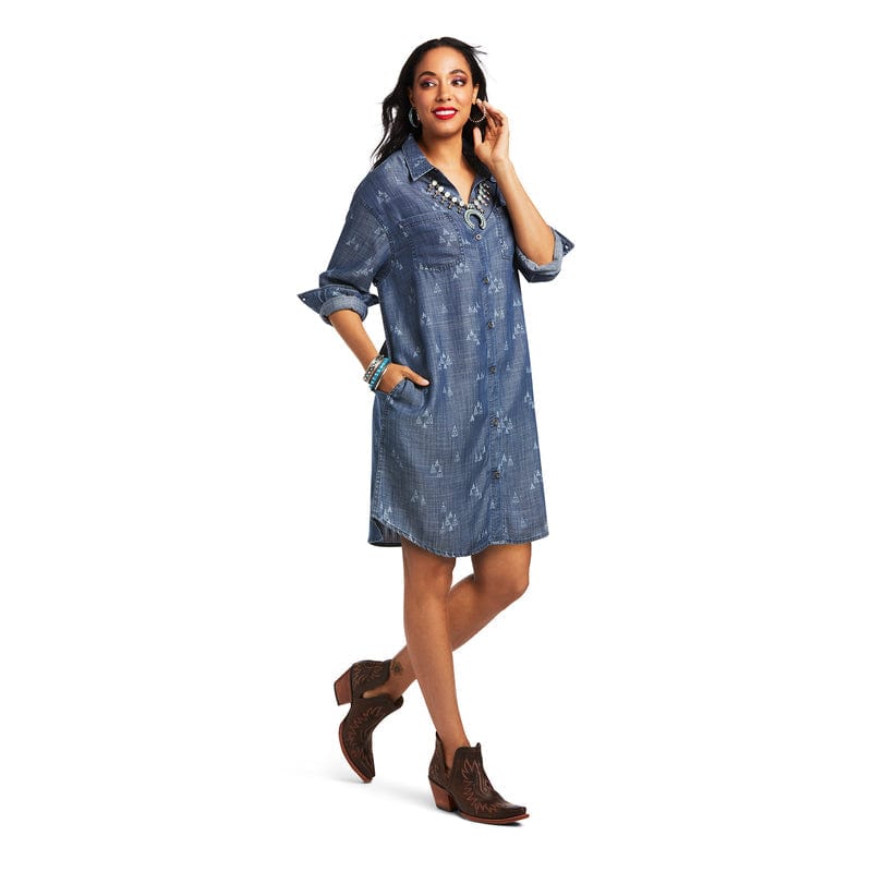 ariat denim dress Women's Ariat Medium Blue Hampton Dress L