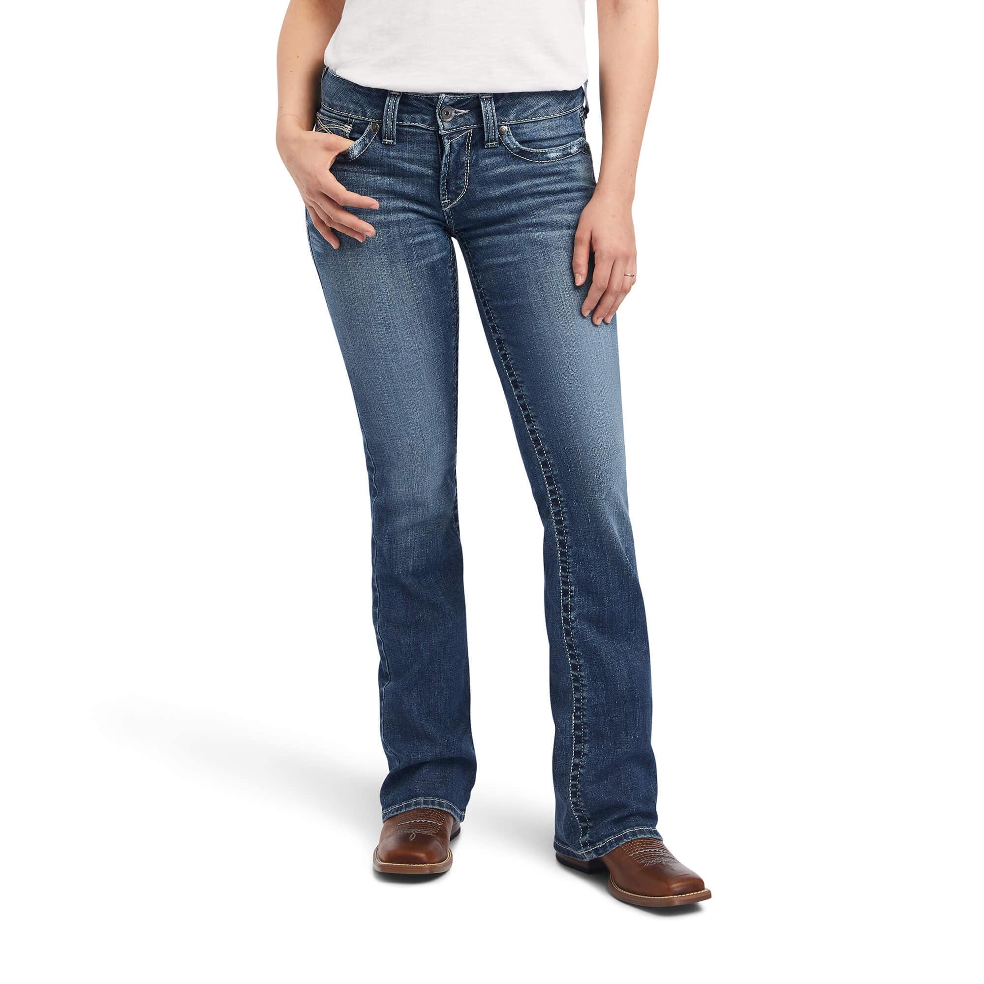 Ariat Women's REAL Mid Rise Raquel Boot Cut Jeans 10041061 - Russell's  Western Wear, Inc.