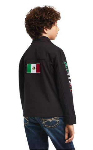 ARIAT INTERNATIONAL, INC. Outerwear Ariat Kids' New Team Black Softshell Mexico Water Resistant Jacket -10036550
