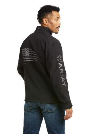 ARIAT INTERNATIONAL, INC. Outerwear Ariat Men's Logo 2.0 Black Patriot Softshell Water Resistant Jacket - 10037439