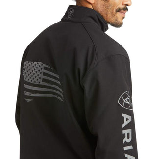 ARIAT INTERNATIONAL, INC. Outerwear Ariat Men's Logo 2.0 Black Patriot Softshell Water Resistant Jacket - 10037439