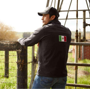 ARIAT INTERNATIONAL, INC. Outerwear Ariat Men's New Team Black Softshell Mexico Water Resistant Jacket - 10031424