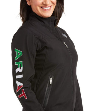 ARIAT INTERNATIONAL, INC. Outerwear Ariat Women's Black Classic Team Mexico Softshell Water Resistant Jacket - 10031428