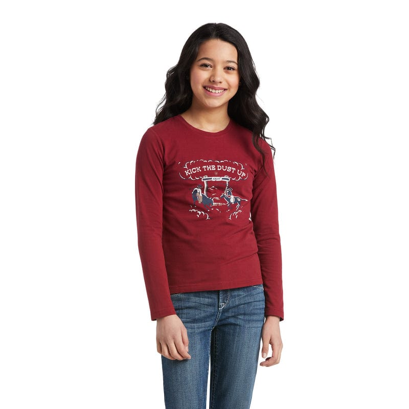 ARIAT INTERNATIONAL, INC. Shirts Ariat Girls Kick the Dust Up Rhubarb Shirt 10038069