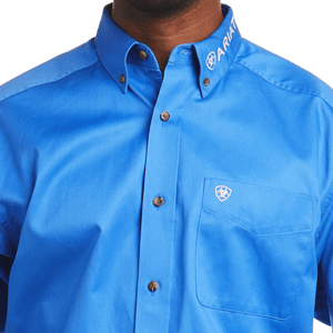 ARIAT INTERNATIONAL, INC. Shirts Ariat Men's Team Logo Twill Classic Fit Blue Long Sleeve Shirt - 10036179
