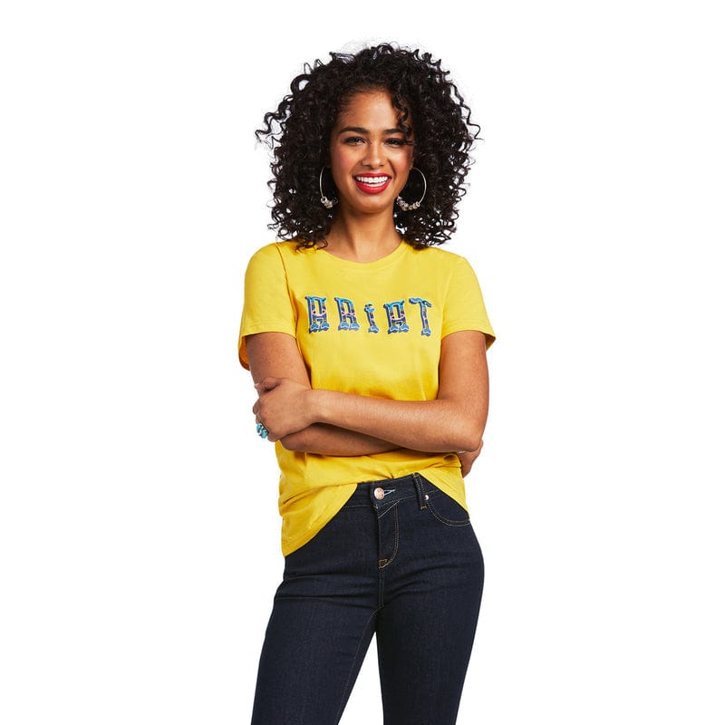 ARIAT INTERNATIONAL, INC. Shirts Ariat Women's REAL Kinship Spicy Mustard Tee 10039528