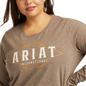 ARIAT INTERNATIONAL, INC. Shirts Ariat Women's REAL Logo Flourish Banyan Bark Long Sleeve T-Shirt - 10036964