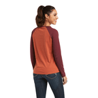 ARIAT INTERNATIONAL, INC. Shirts Ariat Women's REAL Loop Heather Marsala/Windsor Wine Baseball T-Shirt - 10037293