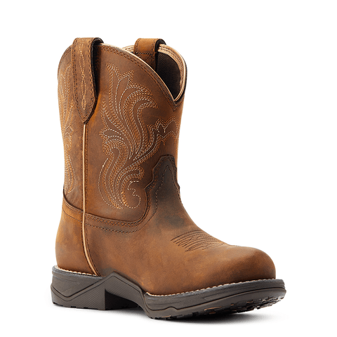 Ariat Women s Anthem Glazed Brown Round Toe Shortie Waterproof Western Russell s Western Wear Inc
