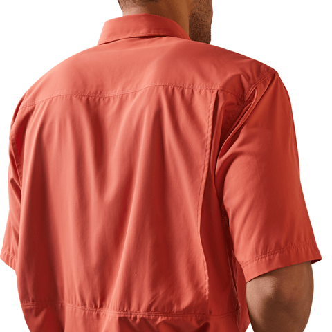 Ariat Men's Tek Polo Short Sleeve Solid Button Shirt - Maroon