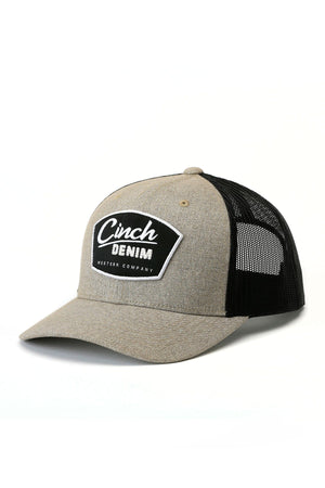 CINCH Hats Cinch Men's Denim Logo Patch Khaki Ball Cap MCC0660619