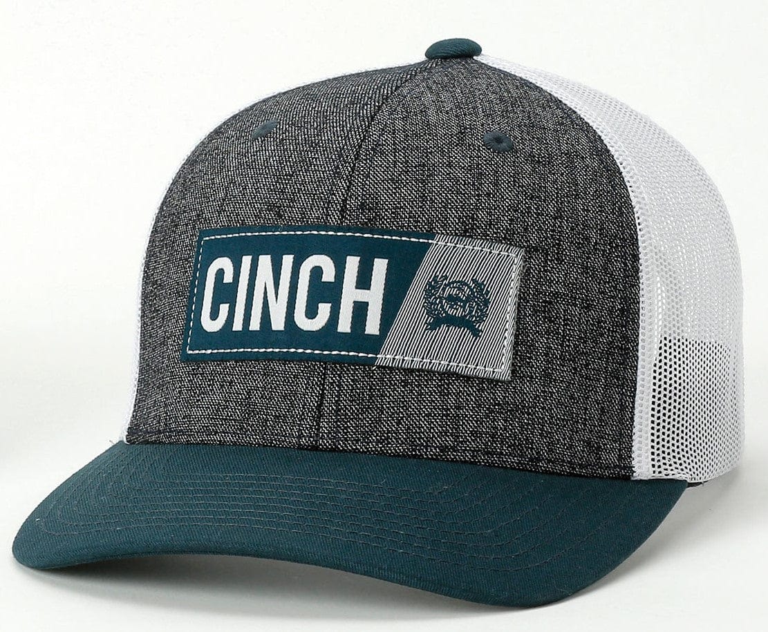 Cinch Hats Cinch Men's Logo Patch Heather Grey/Blue/White Trucker Ball Cap