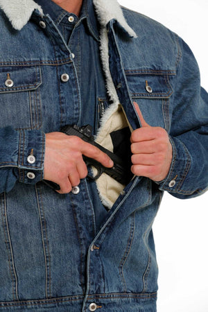 CINCH Outerwear Cinch Men's Concealed Carry Indigo Trucker Jacket MWJ1074006