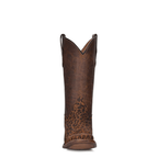 CIRCLE G BOOTS Boots Circle G Girls Saddle Tan Leopard Print Square Toe Western Boots J7108