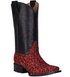 CIRCLE G BOOTS Boots Circle G Kids Red Leopard Black Shaft Cowgirl Boots J7110