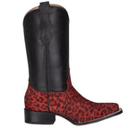 CIRCLE G BOOTS Boots Circle G Kids Red Leopard Black Shaft Cowgirl Boots J7110