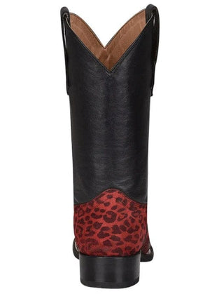 CIRCLE G BOOTS Boots Circle G Kids Red Leopard Black Shaft Cowgirl Boots J7110