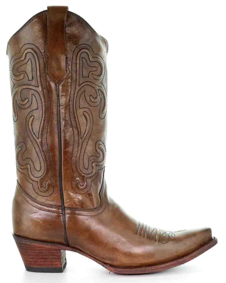 CIRCLE G BOOTS Boots Circle G Women's Brown Embroidered Cowgirl Boots L5305