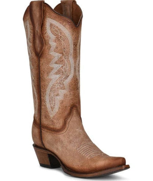 CIRCLE G BOOTS Boots Circle G Women's Brown Embroidery and Studs Western Boots L2041