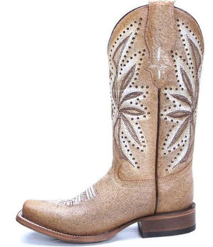 CIRCLE G BOOTS Boots Circle G Women's Straw Laser Embroidered Western Boots J8005