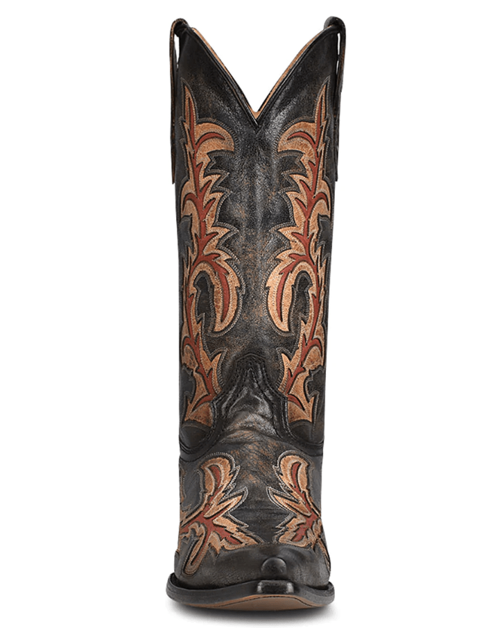 CORRAL BOOTS Boots Corral Men's Black Inlay & Embroidery Western Boots C3883