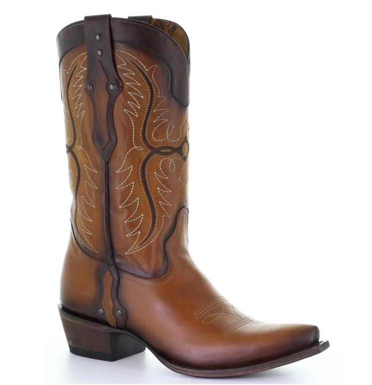 CORRAL BOOTS Boots Corral Men’s Brown Embroidery And Studs Handcrafted Western Boots– G1511
