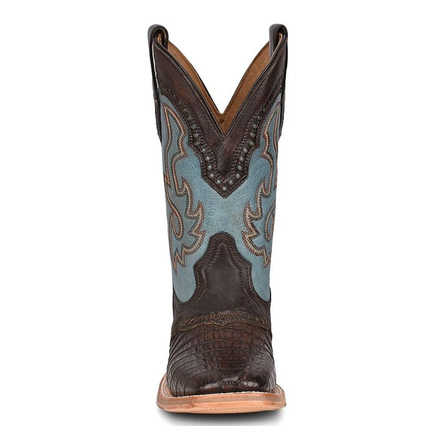 CORRAL BOOTS Boots Corral Men's Caiman Print Overlay & Embroidery Western Boots A4286