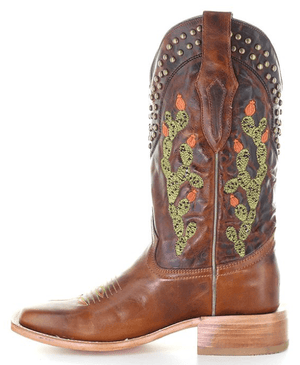 CORRAL BOOTS Boots Corral Women's Brown Cactus Embroidered Boots A4060