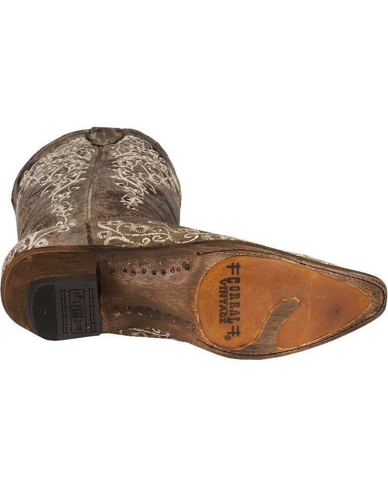 Corral Women's Brown Embroidery Snip Toe Cowgirl Boots A1094