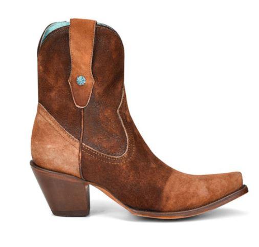 CORRAL BOOTS Boots Corral Women's Brown Lamb Snip Toe Ankle Boot - A4171