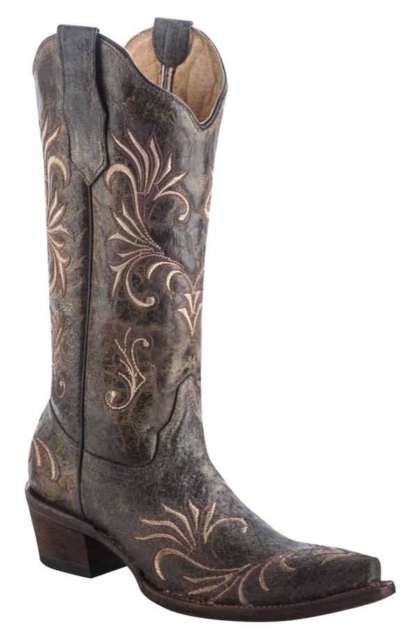 CORRAL BOOTS Boots Corral Women's Circle G Distressed Green Filigree Cowgirl Boots L5133
