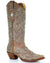 CORRAL BOOTS Boots Corral Women's Teal Glitter Inlay Tan Cowgirl Boots A3352