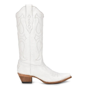 CORRAL BOOTS Boots Corral Women's White Embroidered Tall Snip Toe Western Boots Z5046